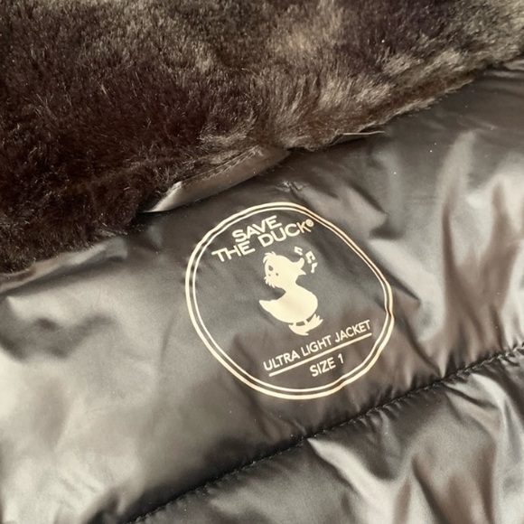 Save The Duck IRIS STAND UP COLLAR COAT WITH FAUX FUR LINING - Picture 9 of 11